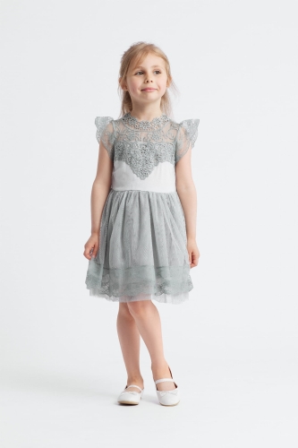 Otroška obleka Nina siva