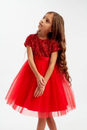 Otroška obleka Elisa rdeča