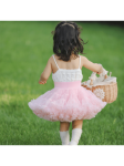 Svetlo Roza PettiSkirt Krilo za Deklice, tila, večplastnost, elastična guma, 100% poliamid, 96% bombaž, slovenske matere, različne priložnosti, svoboda gibanja, idealno prileganje