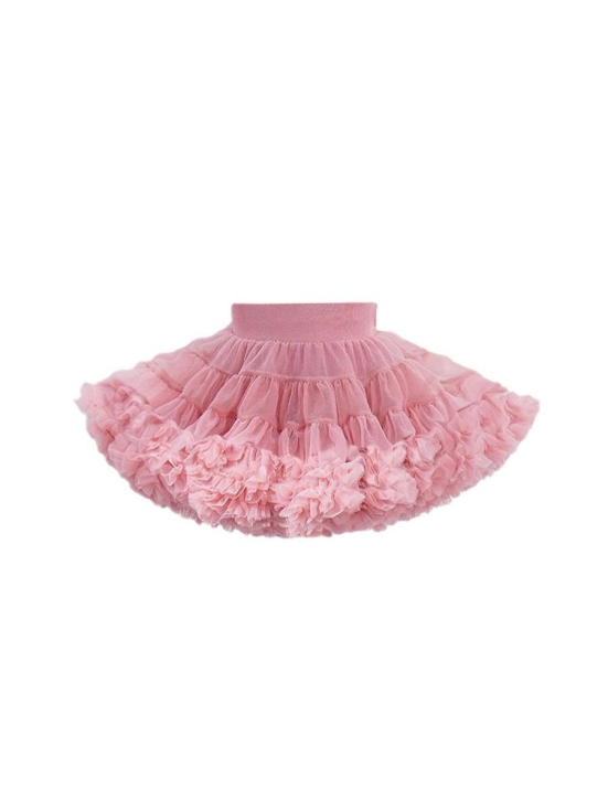 Nežno Roza PettiSkirt Krilo za Deklice, tila, večplastnost, elastična guma, 100% poliamid, 96% bombaž, slovenske matere, različne priložnosti, svoboda gibanja, idealno prileganje