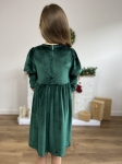 obleka za deklico, Maya, zelena obleka, eleganca, žametna tekstura, detajli, vsakodnevna uporaba