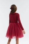 bordo obleka, obleka za deklice, elegantna obleka, obleka za posebne priložnosti, Mika obleka, dekliška moda, svečana obleka za deklice, poročna obleka za deklice