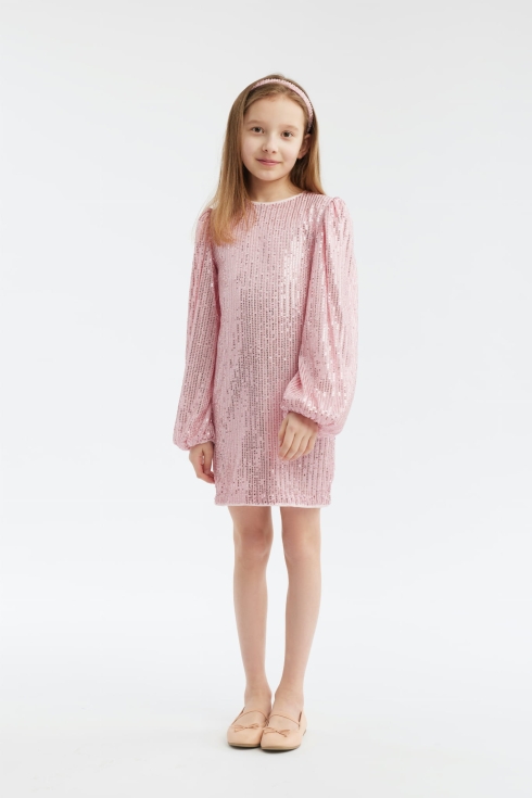 elegantna dekliška obleka, obleka Gabriela, otroška moda, roza obleka za deklice, praznična obleka za otroke, obleka za posebne priložnosti, otroška oblačila