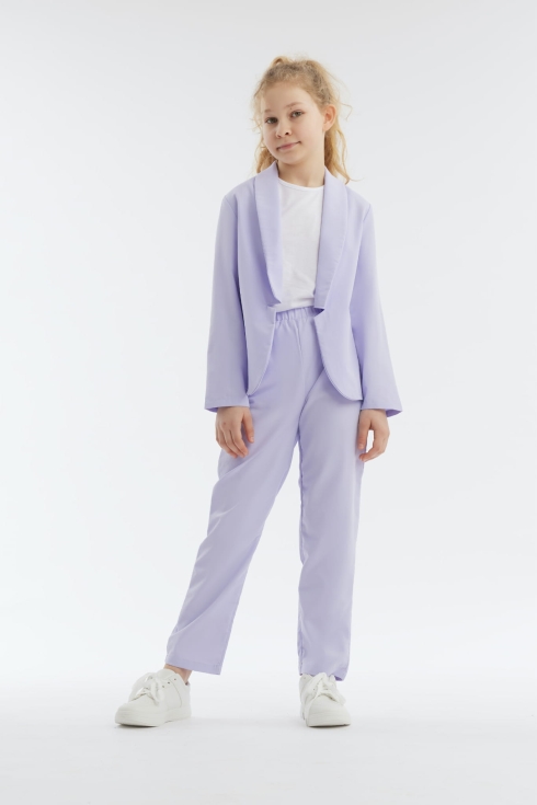 elegantni komplet, dekliška moda, sivka, udobna oblačila, praznična oblačila, otroška svečana oblačila, Daria komplet, oblačila za deklice, otroške obleke, slovenska moda za otroke