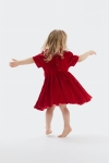 Obleka Raisa, obleka za deklico, posebne priložnosti, vsakdanji stil, rdeča barva, žamet, til