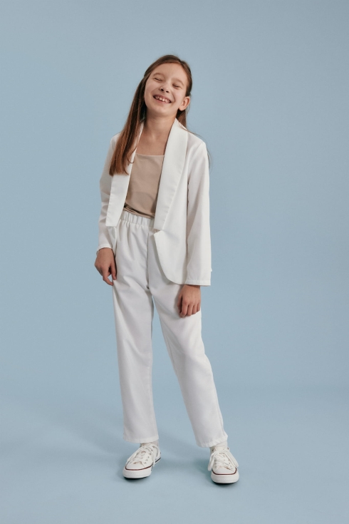 dekliški komplet, bela obleka za deklice, elegantna oblačila za deklice, komplet za posebne priložnosti, oblačila za obhajila, poročne obleke za deklice, udobna dekliška moda