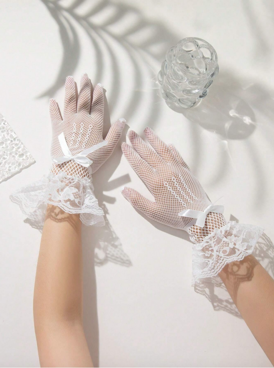 rokavičke za obhajilo, dekliške rokavičke, bele rokavičke za deklice, slavnostne rokavičke, rokavičke s čipko, dodatki za prvo obhajilo, elegantne rokavičke, poročni dodatki za deklice