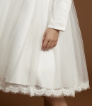 svečana obleka za deklice, bela obleka s tilom, obleka za obhajilo, obleka za poroko, otroška moda, obleka s čipko, zoya fashion