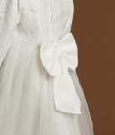 svečana obleka za deklice, bela obleka s tilom, obleka za obhajilo, obleka za poroko, otroška moda, obleka s čipko, zoya fashion