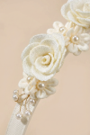 obroč za lase, kremni obroč, cvetlični obroč, dodatki za lase, deklice, poroka, obhajilo, svečani dodatki