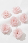 set 6 rožnatih sponk za lase iz organze za deklice, dekliške sponke za lase ZOYA Fashion, svečane sponke, set sponk iz organze, slovenska otroška oblačila, ZOYA Fashion Slovenija