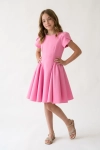 razširjena obleka Rumi bonbon roza za deklice, rokavi tulipan, ZOYA Fashion
