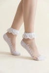 bele dekliške nogavice z volančkom, nogavice za poroko in birmo, ZOYA Fashion